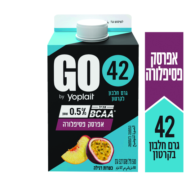 משקה יוגורט גו בטעם אפרסק פסיפלורה 500 מ"ל
