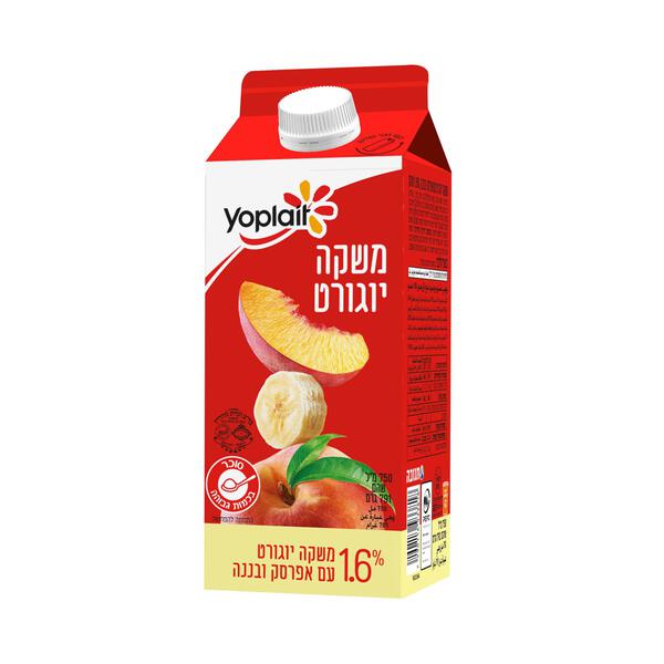 משקה יופלה בקרטון אפרסק ובננה 1.6% 750 מ"ל