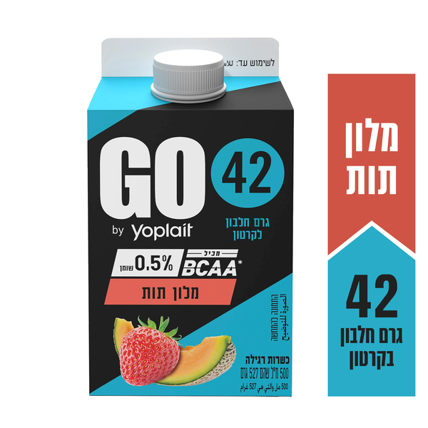 משקה יוגורט חלבון 42 גרם בטעם מלון תות 500 מ"ל