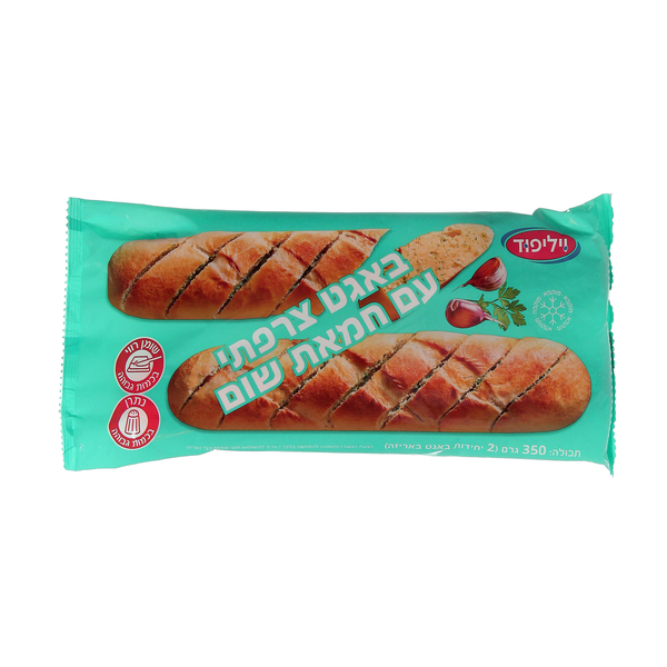 באגט צרפתי עם חמאת שום קפוא 350 גרם - מידע תזונתי