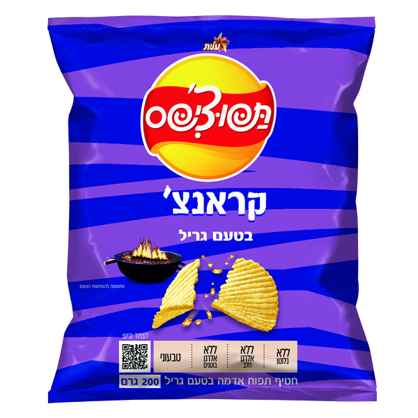 תפוצ'יפס פס קראנצ' בטעם גריל 200 גרם