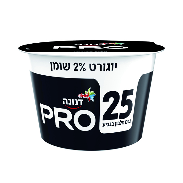 יוגורט דנונה PRO לבן 25 גרם חלבון בגביע 2% שומן