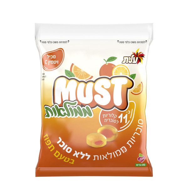 עלית - סוכריות תפוז וויטמין סי ממולאות 80 גרם לל"ס