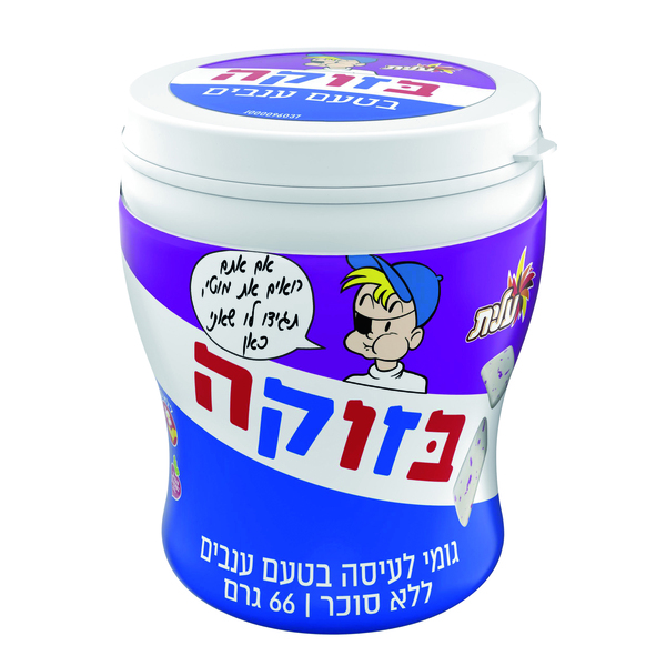 צנצנת מסטיק ענבים ללא סוכר 66 ג' בזוקה