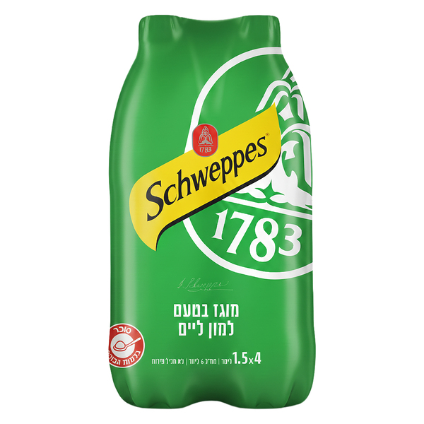 רביעיית משקה מוגז למון ליים 1.5 ל' שוופס