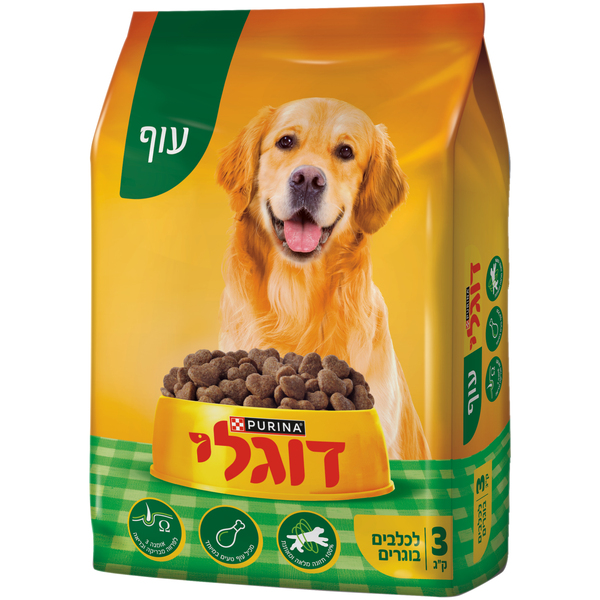דוגלי לכלב בוגר טעם עוף 3 קג