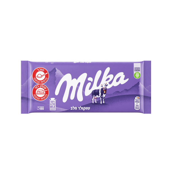 מילקה שוקולד חלב 100 גרם - מידע תזונתי