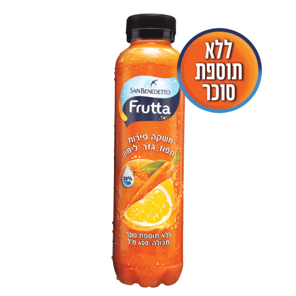 סן בנדטו בטעם גזר תפוז ולימון 400 מ"ל - מידע תזונתי