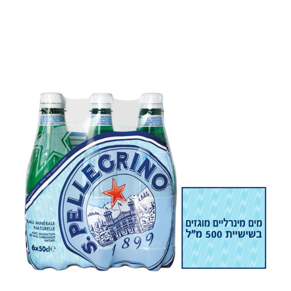 שישיית מים סאן פלגרינו פלסט 500 מ"ל