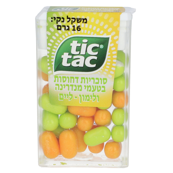 טיק טק סוכריות מנדרינה ולימון ליים 16 גרם
