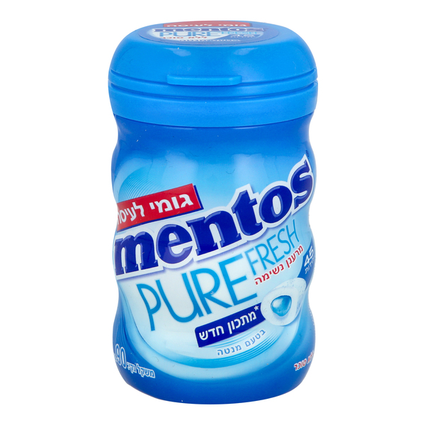 מסטיק מנטוס ביג בבקבוק מעוגל בטעם מנטה.