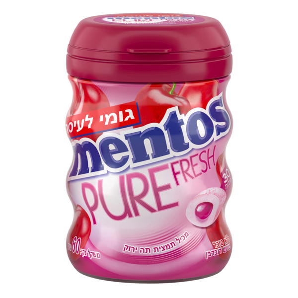 מנטוס - בקבוקון פיור פרש בטעם דובדבן 60 גרם לל"ס