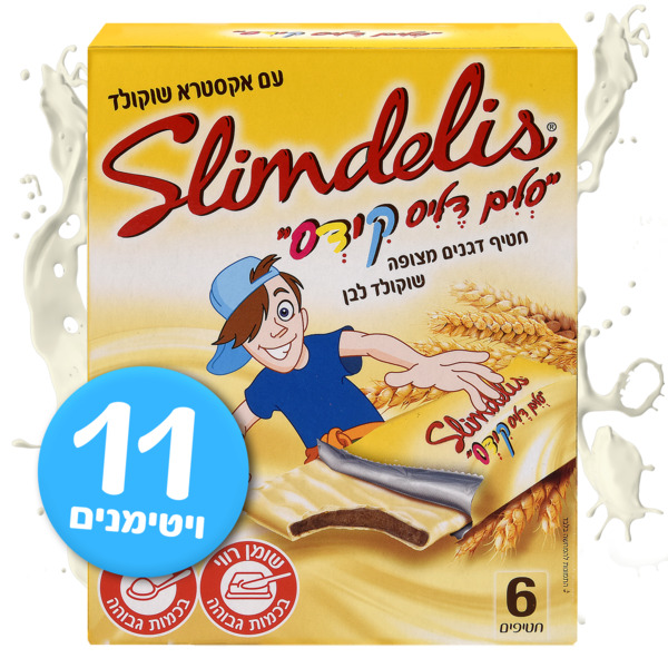 סלים דליס - חטיף דגנים קידס מצופה שוקולד לבן 20 גרם * שישייה