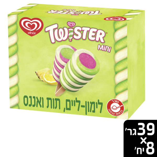 מאגדת מיני טוויסטר בטעמי לימון תות ואננס - מידע תזונתי