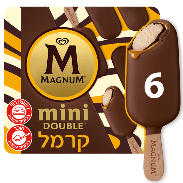 מאגדת מיני מגנום דאבל קרמל 282 גרם - מידע תזונתי