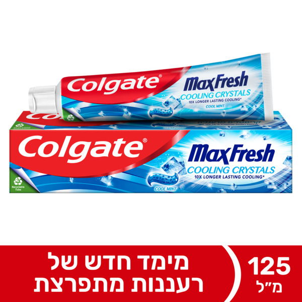 משחת שיניים מקס פרש וקריסטלים מרעננים 125 מ"ל קולגייט