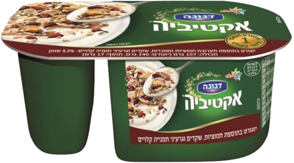 יוגורט חמוציות, שקדים וגרעיני חמניה קלויים
