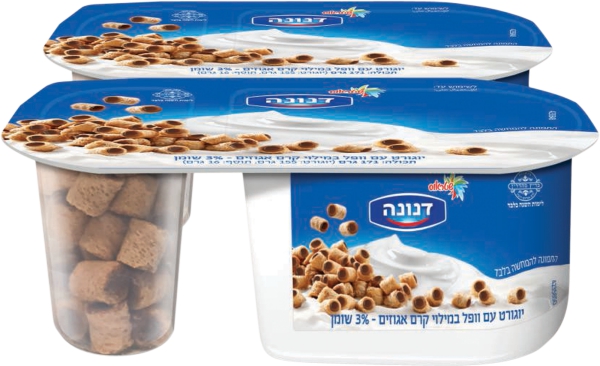 יוגורט עם וופל במילוי קרם אגוזים 3%