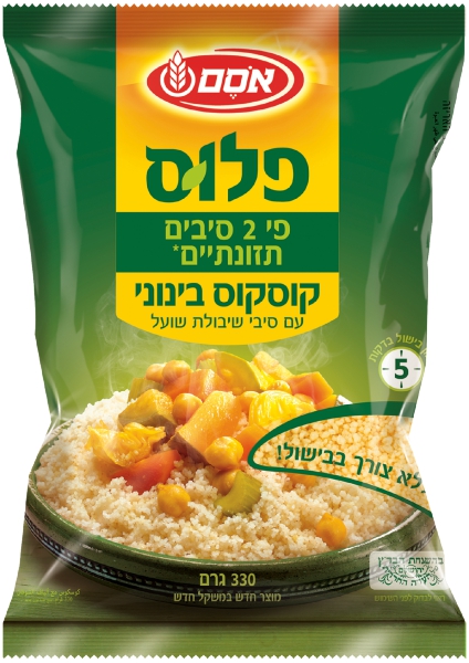 פלוס קוסקוס בינוני עם סיבי שיבולת שועל