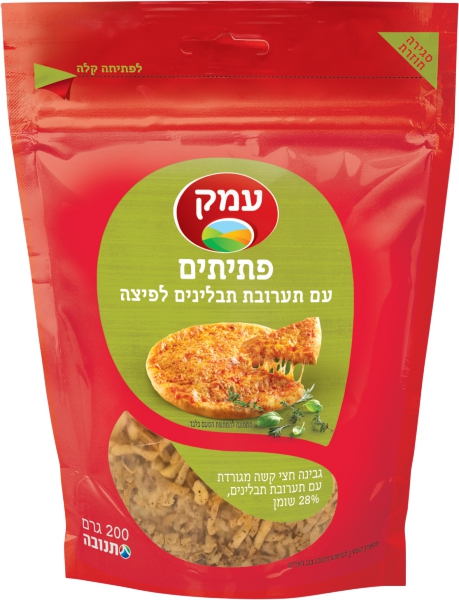 גבינה חצי קשה פתיתים עם תבלינים לפיצה 28%