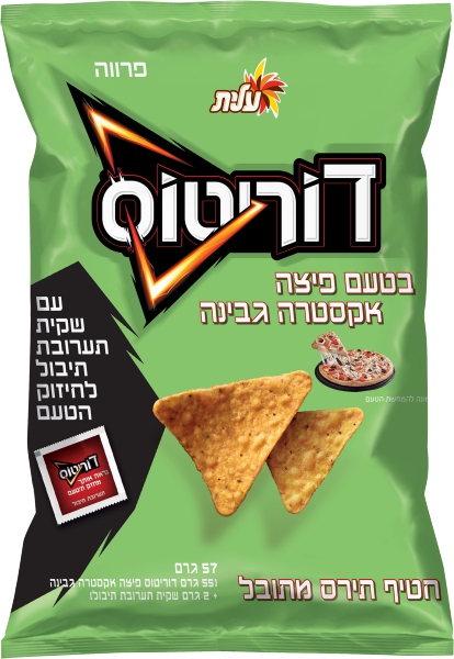 דוריטוס חטיף תירס בטעם פיצה אקסטרה גבינה