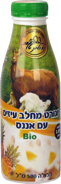 מחלבת טל יוגורט עיזים בטעם אננס 500מל