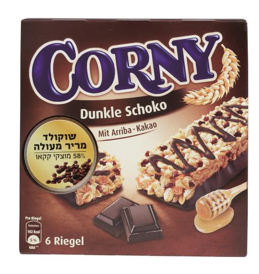 חטיף דגני עם שוקולד מריר 6 יחידות