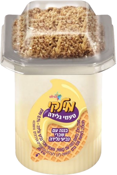מילקי בננה עם שברי גביעי גלידה