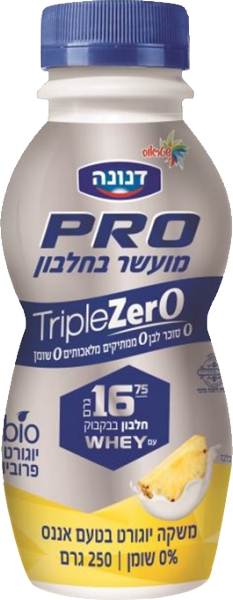 פרו טריפל זירו משקה יוגורט בטעם אננס