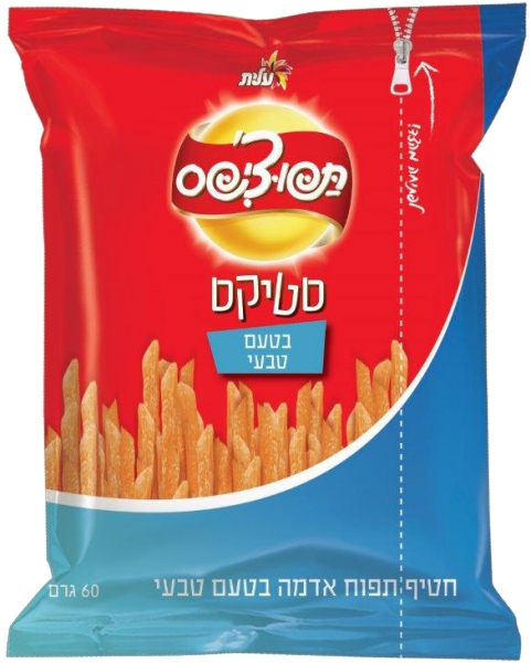 חטיף תפוצ'יפס סטיקס בטעם טבעי