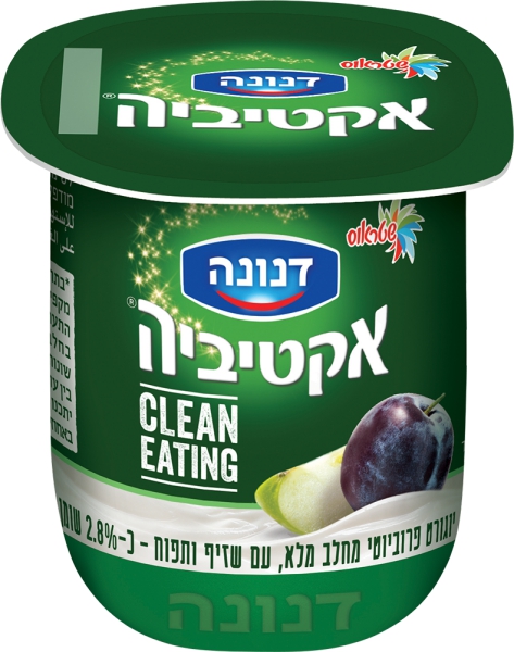 יוגורט פרוביוטי מחלב מלא עם שזיף ותפוח 2.8%
