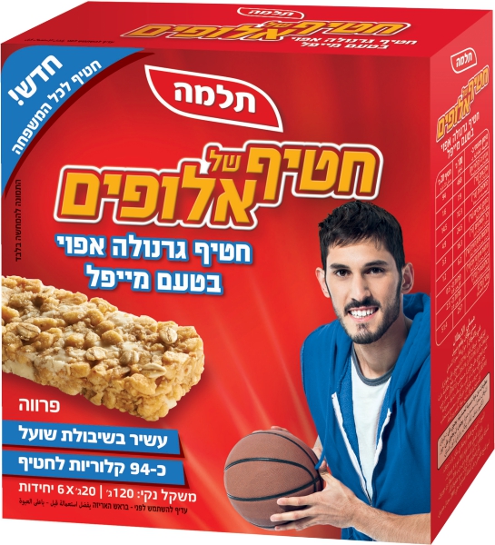חטיף אלופים גרנולה אפוי בטעם מייפל 6 יחידות