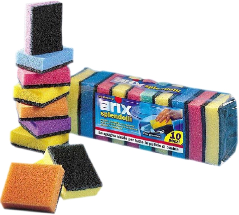 עשרה ספוגי ניקוי צבעוניים