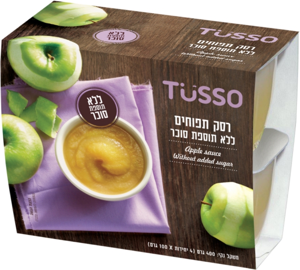 רסק תפוחים ללא תוספת סוכר 4 יח'