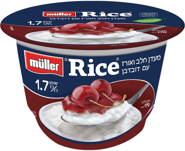 מעדן חלב ואורז עם דובדבן 1.7%