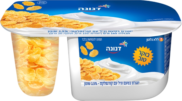 יוגורט בטעם וניל עם קורנפלקס 1.5%