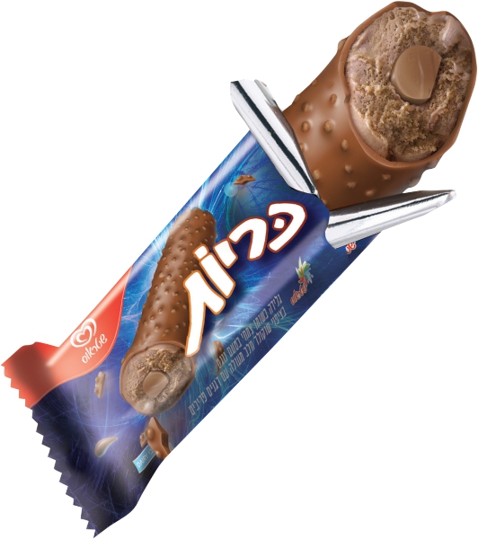 כריות חטיף גלידה בטעם נוגט בציפוי שוקולד חלב