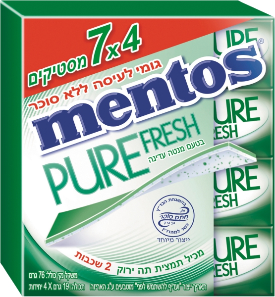 מסטיק סטיקס בטעם מנטה עדינה 4 יחידות