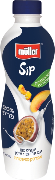 משקה יוגורט SIP אפרסק פסיפלורה 1.5%