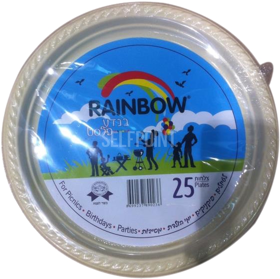 צלחת צבעוניות גדולות חד פעמיות