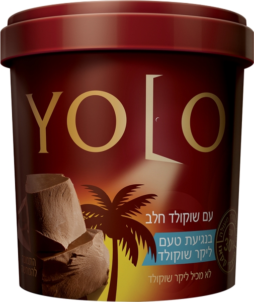 מעדן יולו עם שוקולד חלב בנגיעות ליקר שוקולד