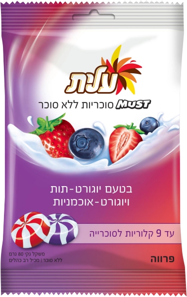 סוכריות מאסט יוגורט תות - מידע תזונתי