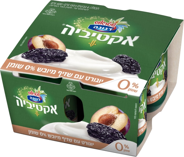 יוגורט עם שזיף מיובש 0% 4 יח'