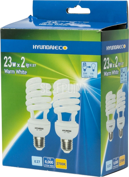 זוג נורות חצי ספירל 23W