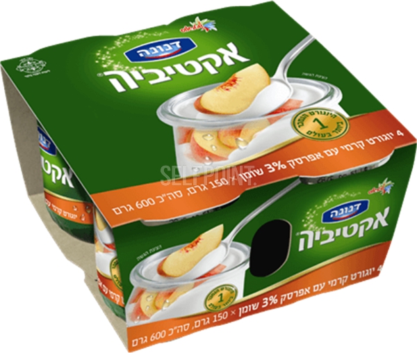 יוגורט קרמי עם אפרסק 3% 4 יחידות