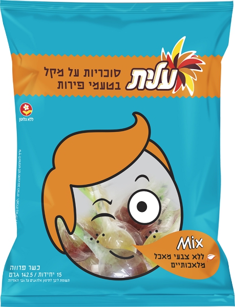 סוכריות על מקל בטעמי פירות