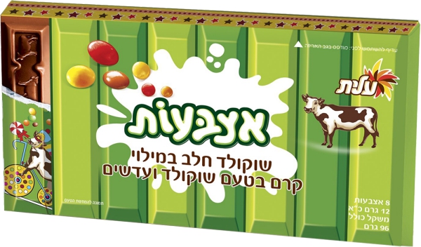 אצבעות שוקולד חלב במילוי שוקולד ועדשים