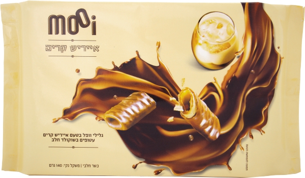 גלילי וופל בטעם אייריש קרים מצופים שוקולד חלב