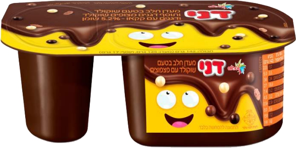 מעדן דני בטעם שוקולד עם פצפוצים