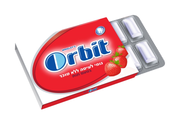 מסטיק פרופשיונל בטעם תות ללא סוכר